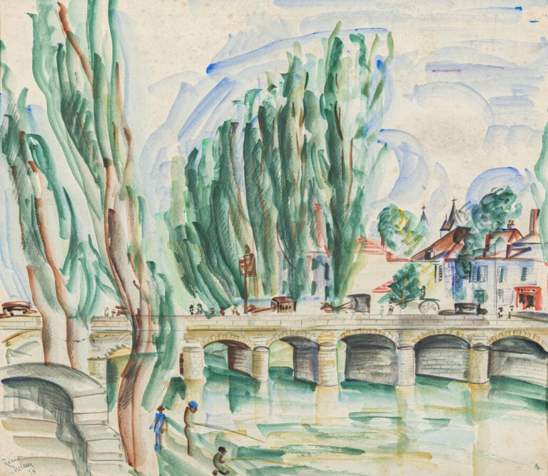 Irène RÉNO (1884-1953) Irena Hassenberg dit - Melun, 1928 - Aquarelle sur papie…