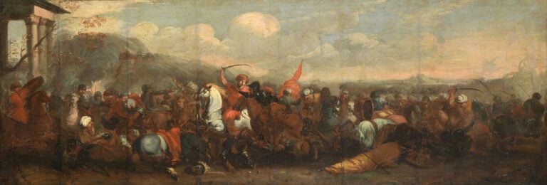 Jacques COURTOIS (1621-1676), attribué à - Scène de bataille - Huile sur toile…