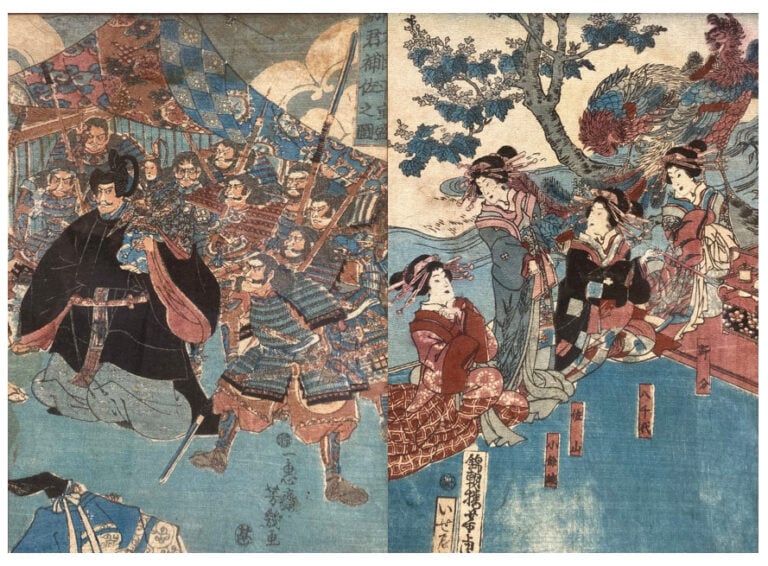 Japon - Acteurs - Oban tata-e sur papier crépon - 25.5 x 18 cm (à vue) - (usure…