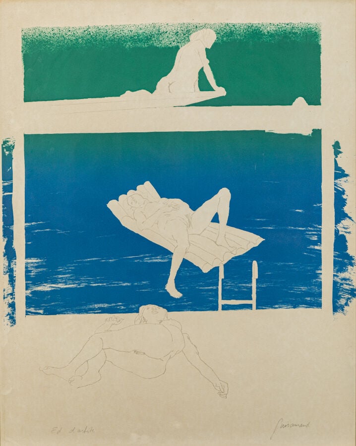 Jean CARZOU (1907-2000) - Profil de femme, 1950 - Lithographie en couleurs, sig…