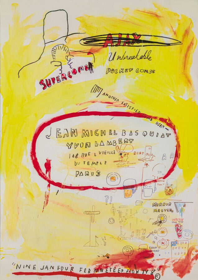 Jean-Michel BASQUIAT (1960-1988) - Affiche d'exposition galerie Yvon Lambert -…