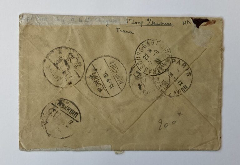Lettre de France pour la Chine via Mandchourie en Expres par avion 1931, avec c…