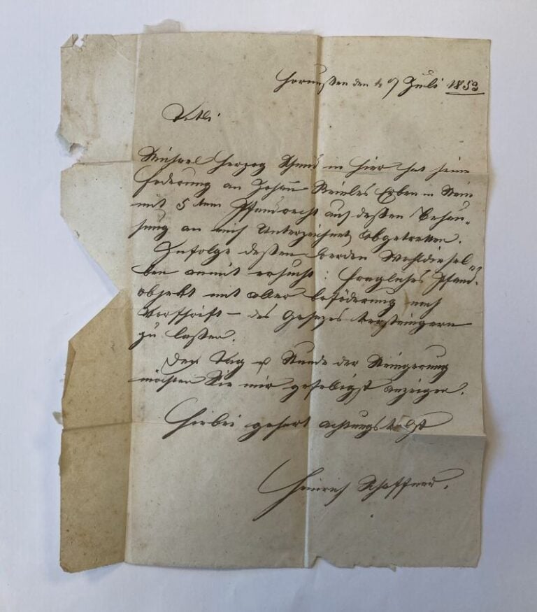 Lettre de Suisse Rayon II RP Cachet à date bleu FRICK 4 JUILI 1853 et oblitérat…