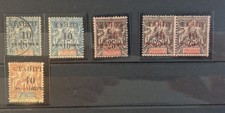 Lot de timbres de Tahiti dont taxes tous états