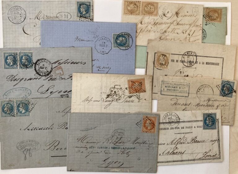 Lot lettres empire lauré, lettres et une reconnaissance de dette