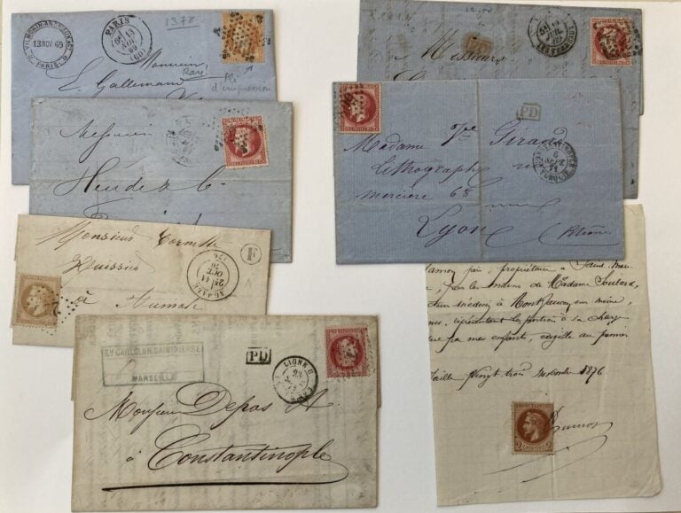 Lot lettres empire lauré, lettres et une reconnaissance de dette