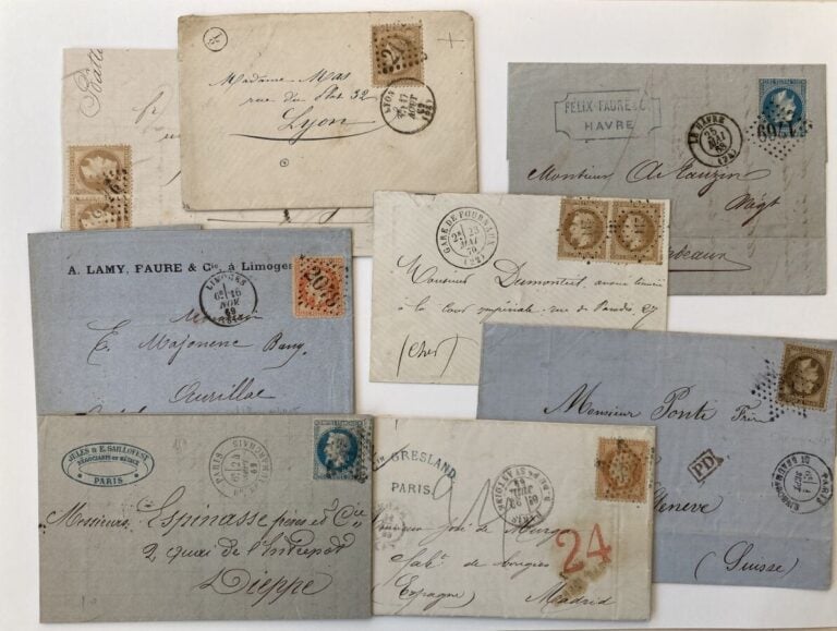 Lot lettres empire lauré, lettres et une reconnaissance de dette