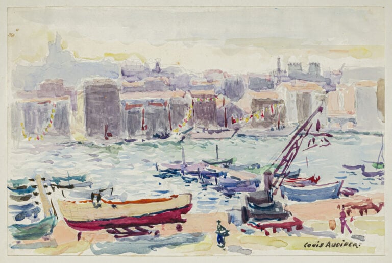 Louis AUDIBERT (1881-1983) - Ensemble de 8 oeuvres sur papier - - Port, aquarel…