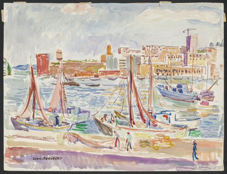 Louis AUDIBERT (1881-1983) - Ensemble de 8 oeuvres sur papier - - Port, aquarel…