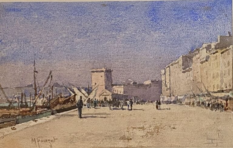 Marius PAUZAT (1832-1909) - Port de Marseille, - Aquarelle sur papier, signée e…