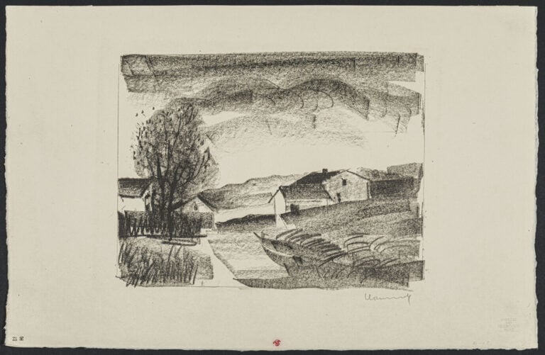 Maurice de VLAMINCK (1876-1958) - Rue à Hérouville, 1921 - Lithographie sur jap…