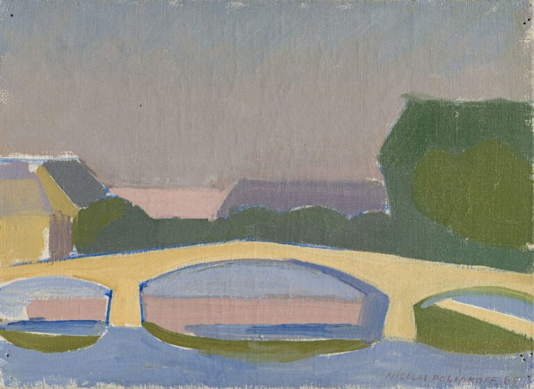 NICOLAS POLIAKOFF (1899-1976) - Le pont, 1969 - Huile sur toile, signée et daté…