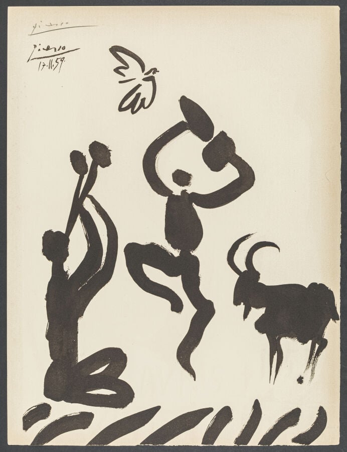 Pablo Picasso (1881-1973) d'après - La Danse du Berger, 17/11/1959 - Lithograph…