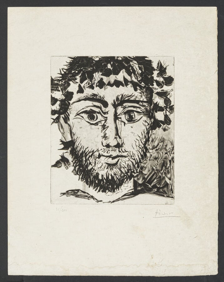 Pablo PICASSO (1881-1973) d'après - Tête de Faune, - Eau-forte et aquatinte sur…