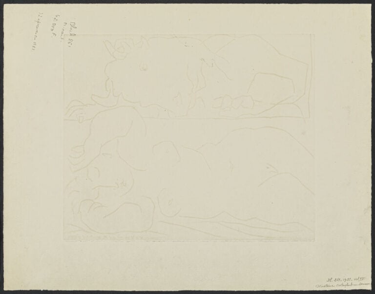 Pablo PICASSO (1881-1973) - Minotaure contemplant amoureusement une dormeuse, 1…