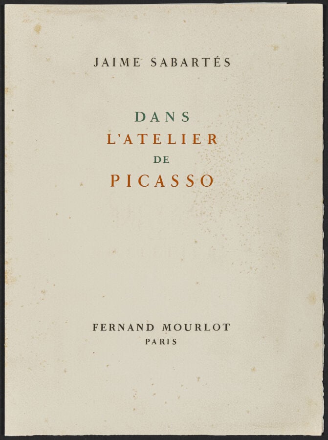 PABLO PICASSO - Jaimé Sabartés, Dans l'atelier de Picasso, Fernand Mourlot, Par…