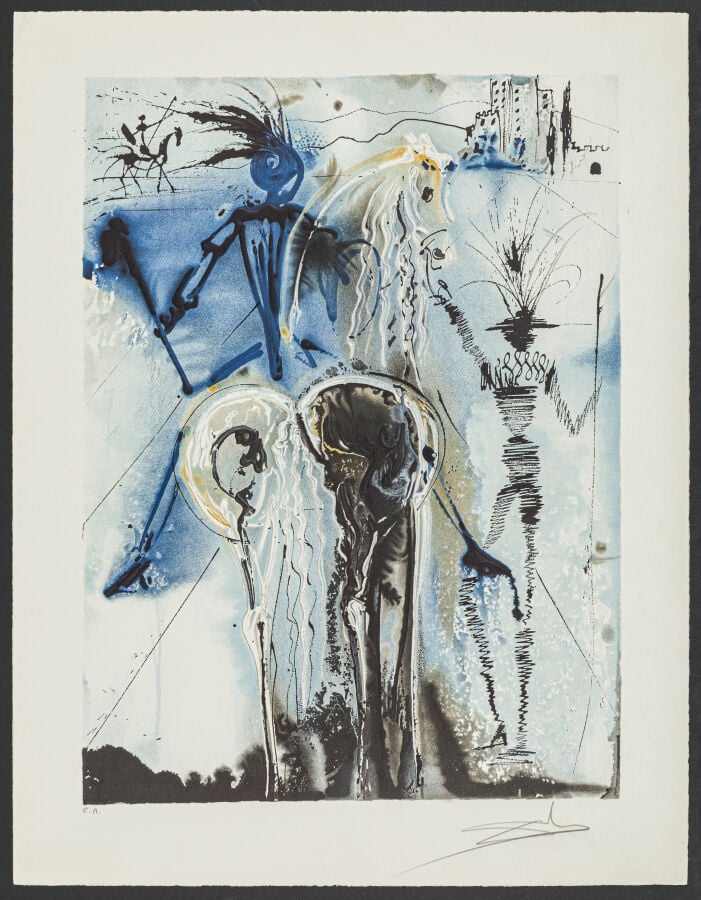 Salvador DALI (1904-1989) d'après - Don Quichotte, 1970-1972 - Lithographie et…