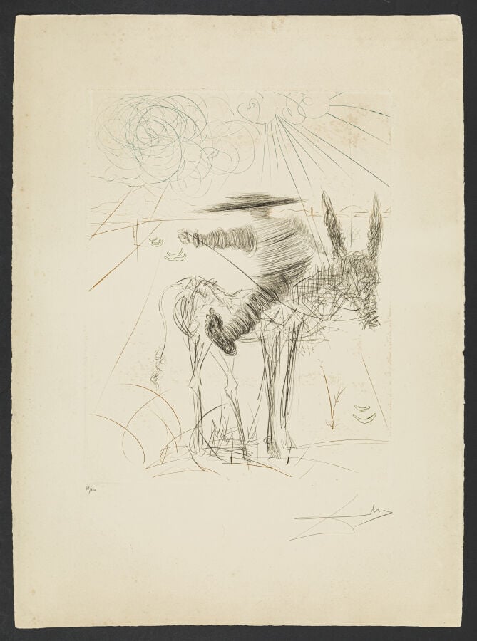 Salvador DALI (1904-1989) - Sancho Panza, 1970 - Pointe-sèche et eau-forte en c…