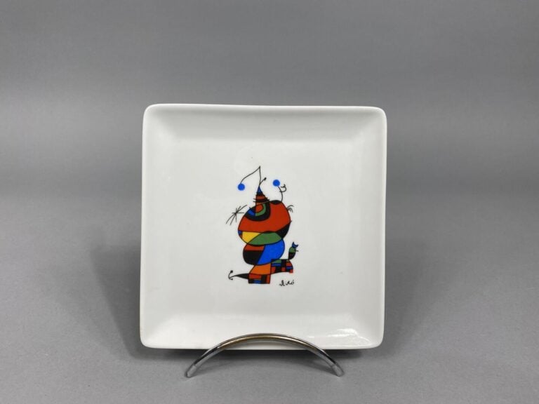 XL ART éditeur - Lot de deux assiettes de forme carrée en porcelaine émaillée p…