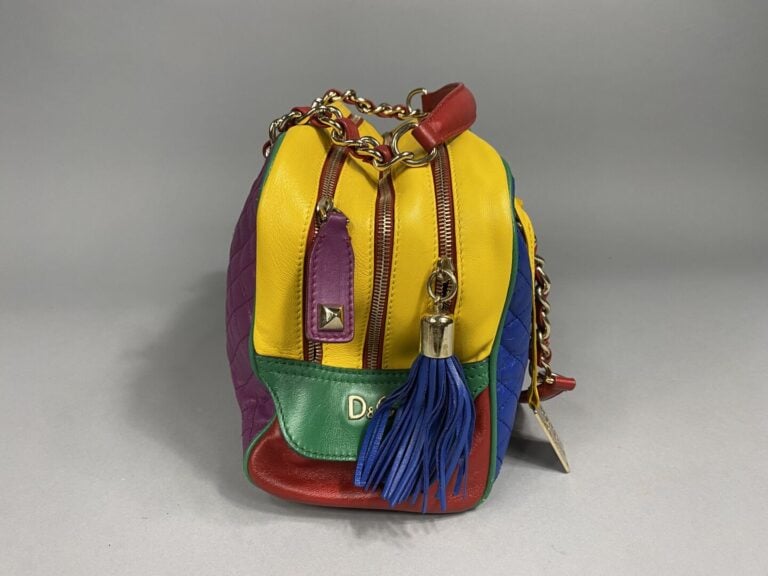 DOLCE & GABBANA - Sac « Lily glam »en cuir matelassé et cuir lisse multicolore,…