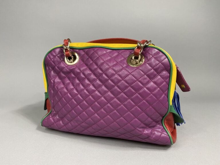 DOLCE & GABBANA - Sac « Lily glam »en cuir matelassé et cuir lisse multicolore,…