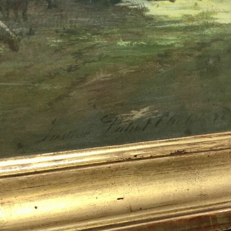 Ecole française du XIXème siècle - Berger et son troupeau - Pastel signé en bas…