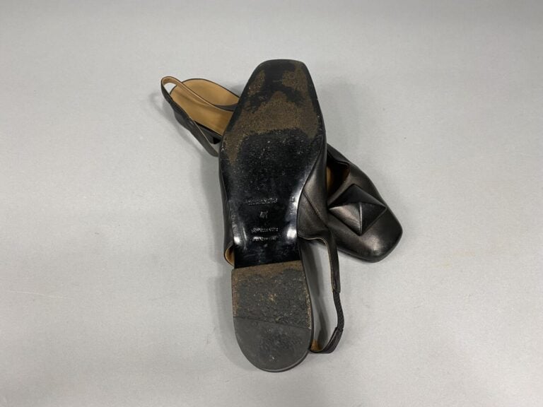 HERMÈS - Slingback en cuir noir - Pointure 41 - (Très bon état)
