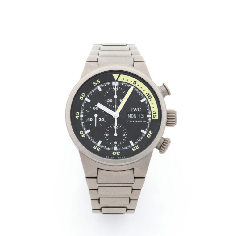 IWC - BRACELET MONTRE « Aquatimer » chronographe trois compteurs, ronde en tita…