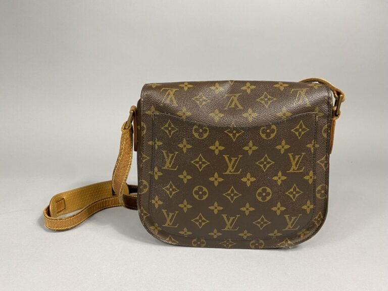 LOUIS VUITTON - Année 1990. - Sac « Saint cloud » en toile monogram et cuir nat…