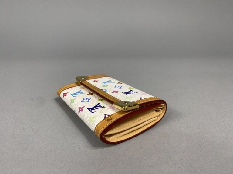 LOUIS VUITTON par Takashi Murakami - Porte-monnaie en toile blanche Monogram mu…