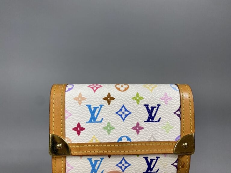 LOUIS VUITTON par Takashi Murakami - Porte-monnaie en toile blanche Monogram mu…