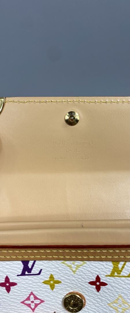 LOUIS VUITTON par Takashi Murakami - Porte-monnaie en toile blanche Monogram mu…