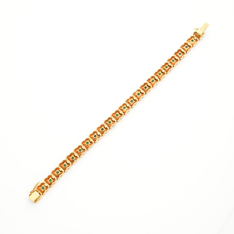 Michele MORGAN (1920-2016) - BRACELET "fleurettes" articulé en or jaune et or r…