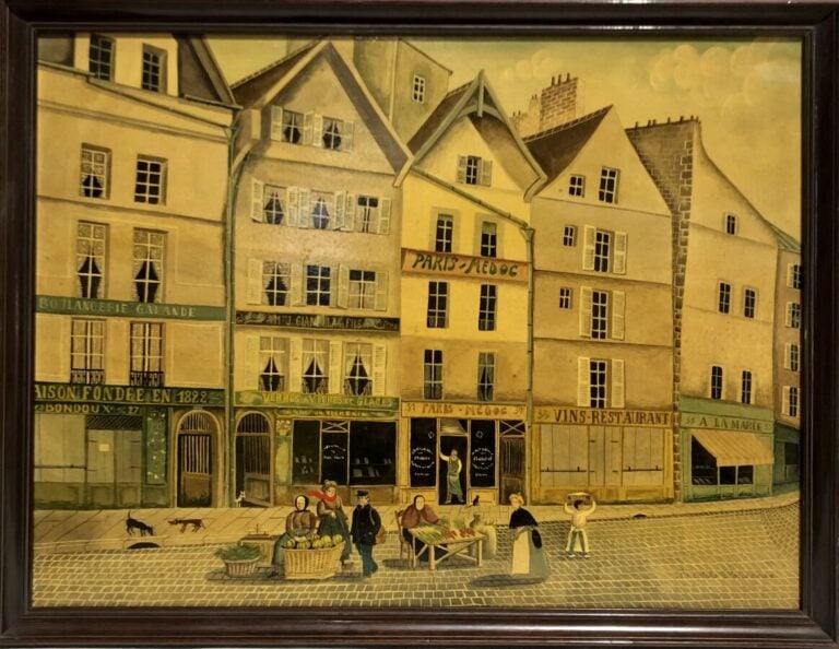 Micheline Rodolphe ROUSSEAU - Rue Galande - Huile sur carton signée en bas à dr…