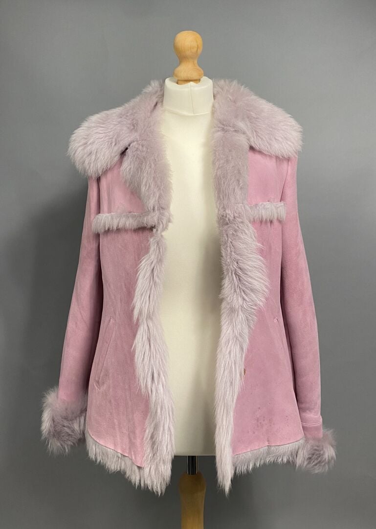 NINA RICCI - Veste rose lila en agneau de toscane - Taille indiquée 40 (38) - (…