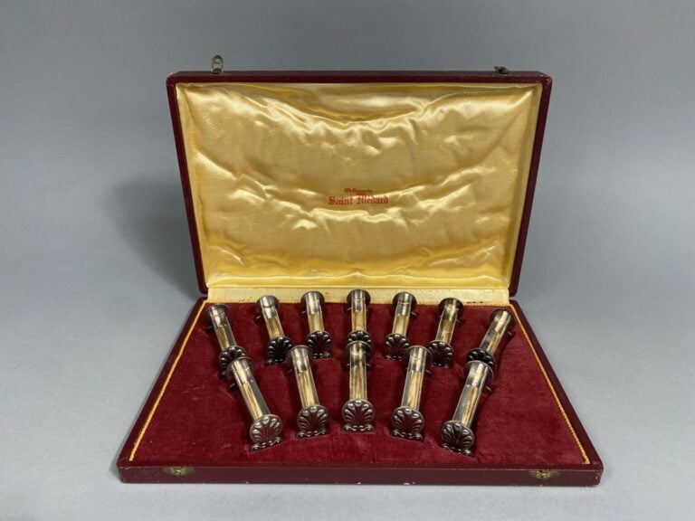 ORBRILLE - Ensemble de 12 porte-couteaux en métal argenté - L : 10 cm - On join…
