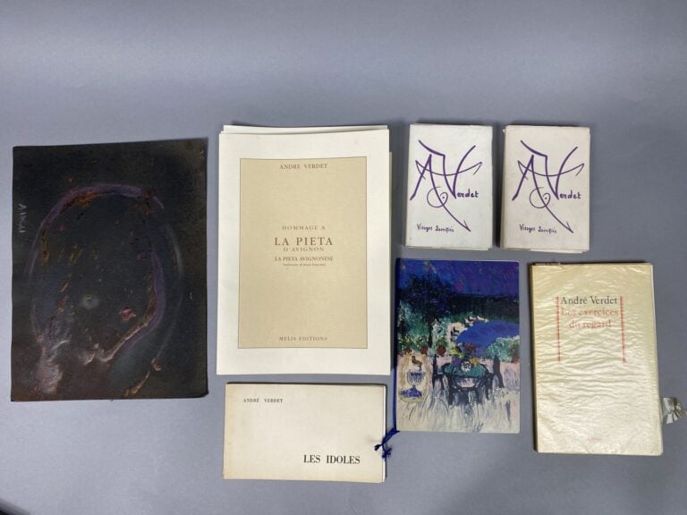 André VERDET(1913-2004) - Ensemble de livres certains dédicacés, estampes et te…