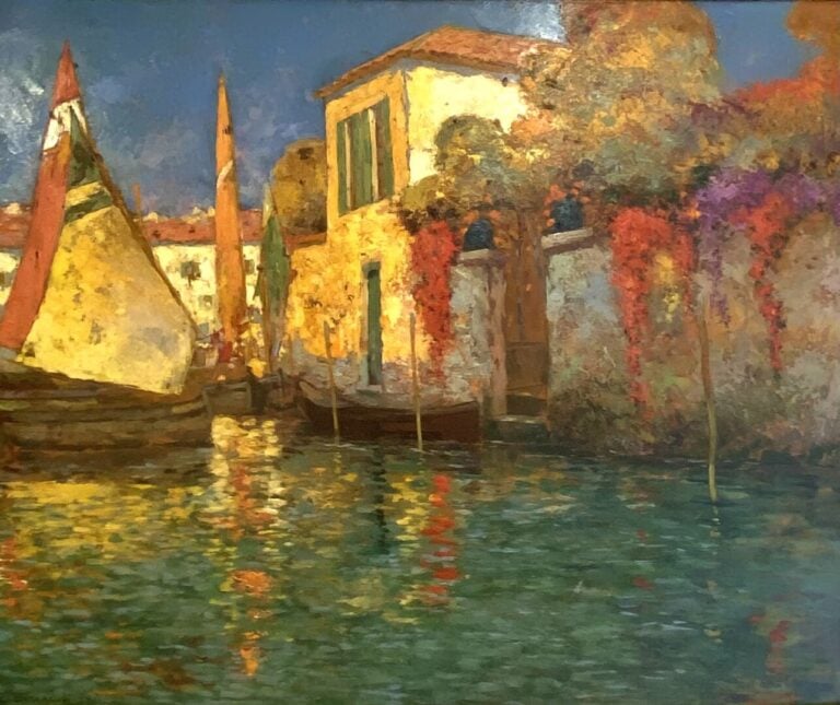 Charles DAGNAC-RIVIERE (1864-1945) - Dans la Guideca (Venise) - Huile sur panne…