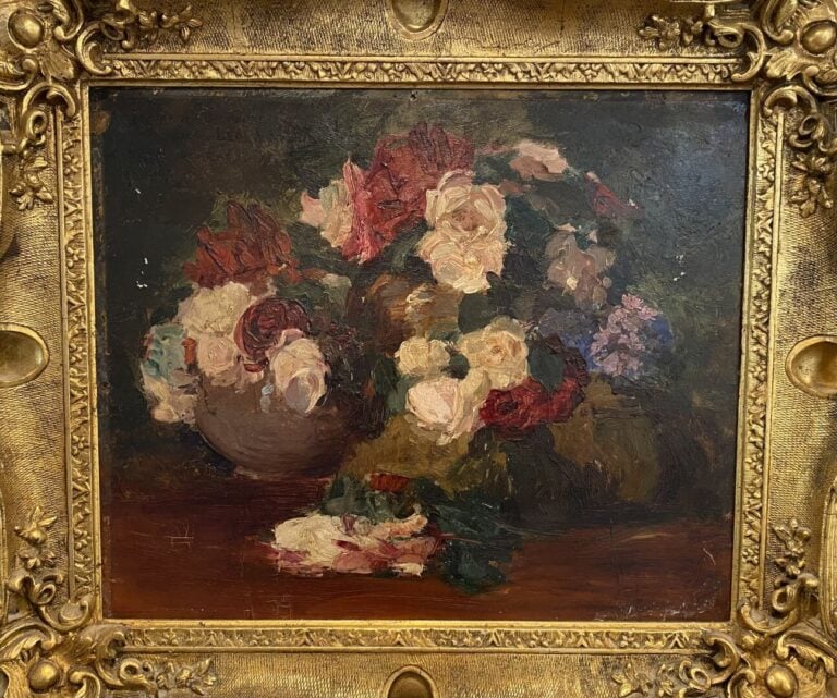 Charles DAGNAC-RIVIERE (1864-1945) ? - Nature morte au bouquet de fleurs - Huil…