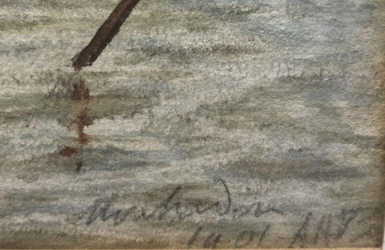 Ecole de la fin du XIXe siècle - Voiliers en mer - Aquarelle - Porte une signat…