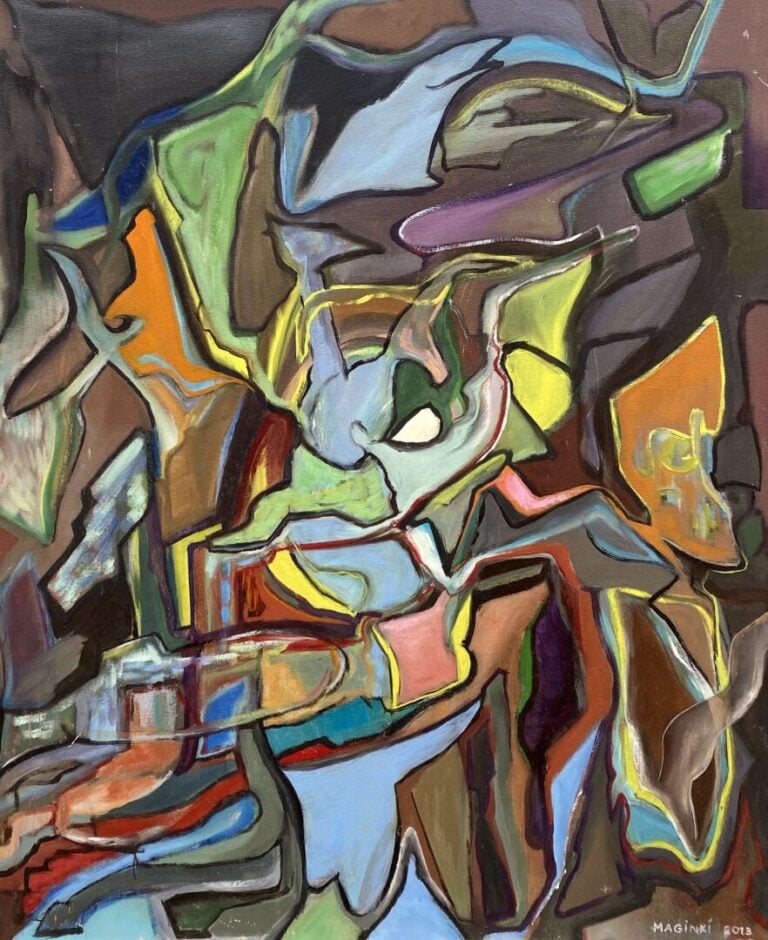 Ecole du XXe siècle - Composition abstraite - Huile sur toile - Porte une signa…