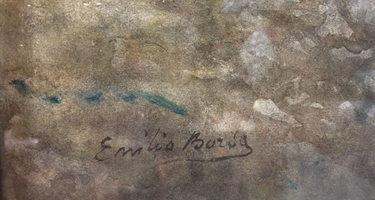 Emilio BORSA (1857-1931) - Sous-bois - Aquarelle sur carton - Signé en bas à ga…