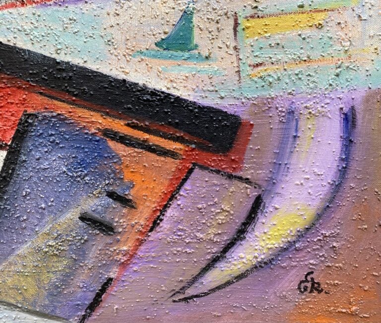 Gérard GAILLARD ROMEUF - Couleurs d'automne - Technique mixte sur toile - Monog…