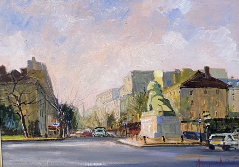 Jacques A ROBERT - Place Dufourt Rochereau - Huile sur toile - Signée en bas à…