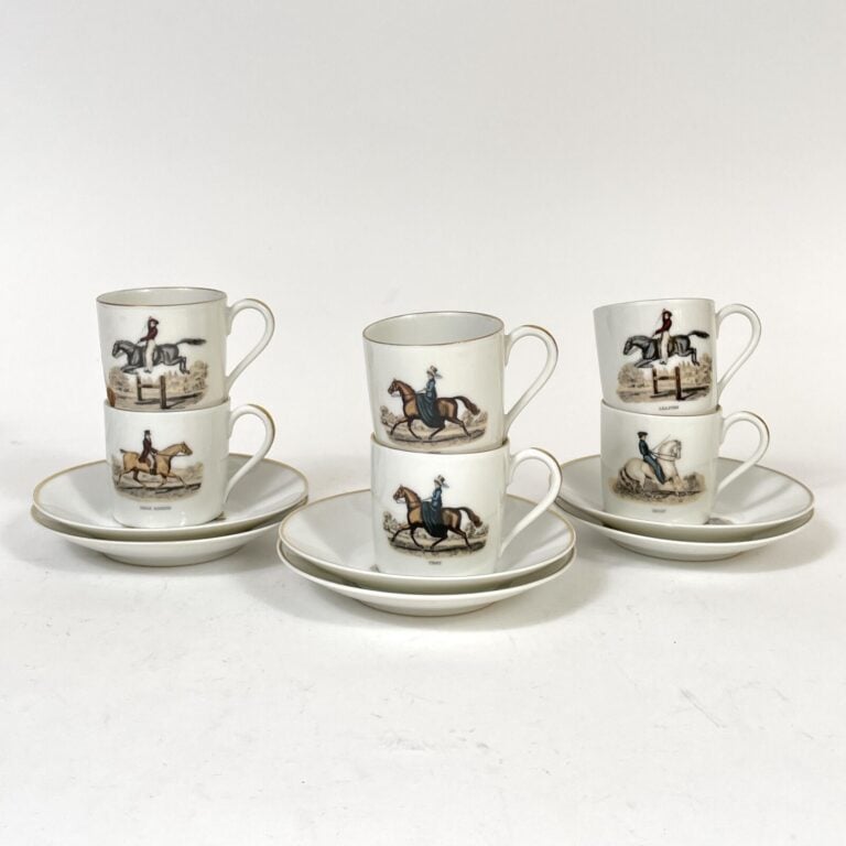 LIMOGES- Théodore Haviland, décor de Solange Patry-Bié. - Service à café en por…