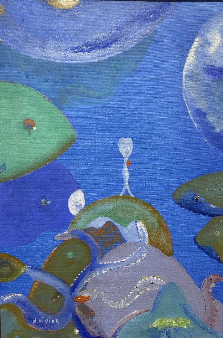 Nadine NADA-VIVER (XXe) - "Le petit roi" - Huile sur toile - Signée en bas à ga…