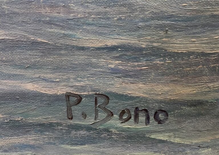 Primitif BONO (1880-1955) - La grotte aux nymphes - Huile sur toile - Signée en…