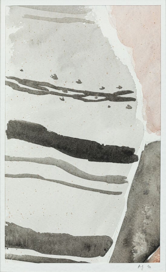 Annie JACQUILLAT (XXÉME SIÈCLE) - Composition - Lavis d'encre sur papier, monog…