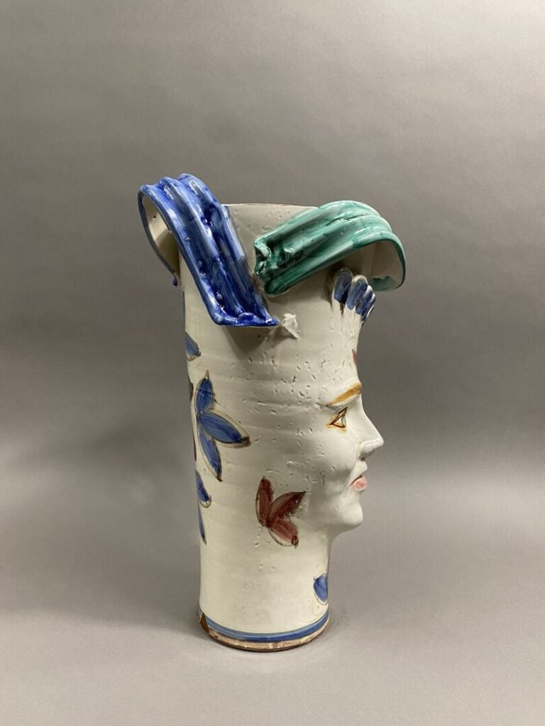 Antonio PISCITELLO (XXe) - Important vase en terre cuite émaillée polychrome fi…