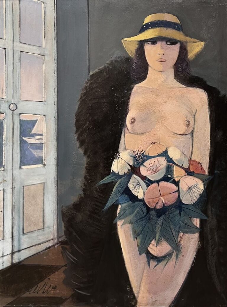 Charles LEVIER (1920-2003) - Nu à la fenêtre - Huile sur toile, signée en bas à…